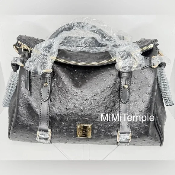 Dooney & Bourke Large Ostrich Satchel - Picture 6 of 8